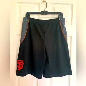 SF Giants Shorts: Black/Gray w/Orange Logo, Medium